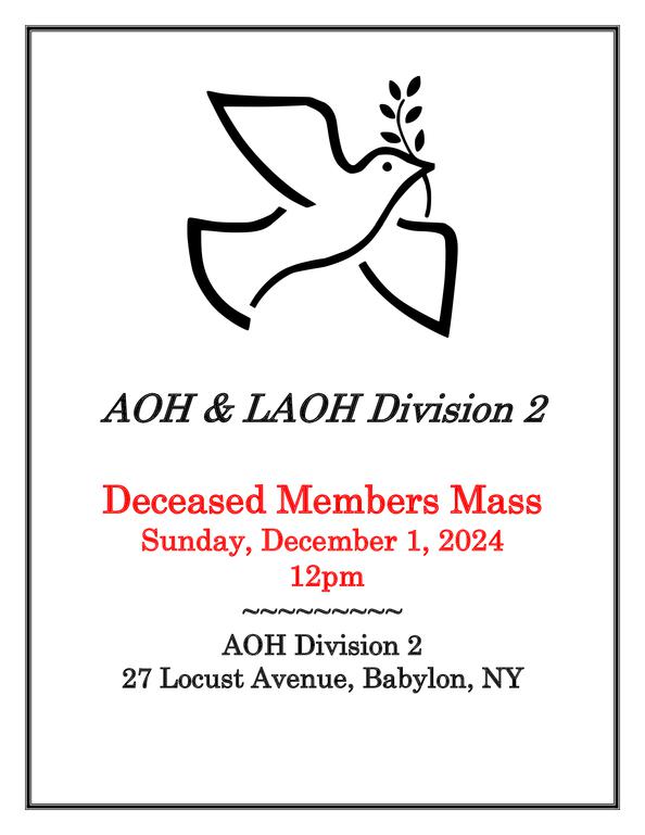 DecEased Members Mass 12/1